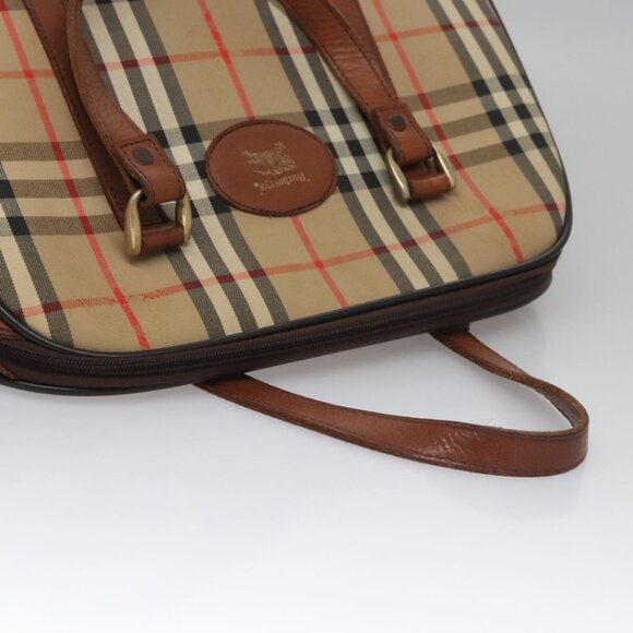 Burberrys Nova Check Hand Bag Canvas Beige Auth - Picture 6 of 16